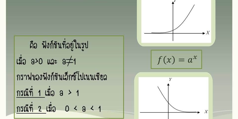 นิยามของฟังก์ชันเอกซ์โพเนนเชียล