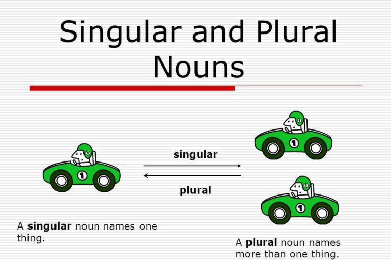 Plural and Singular Nouns Singular Noun and Plural Noun