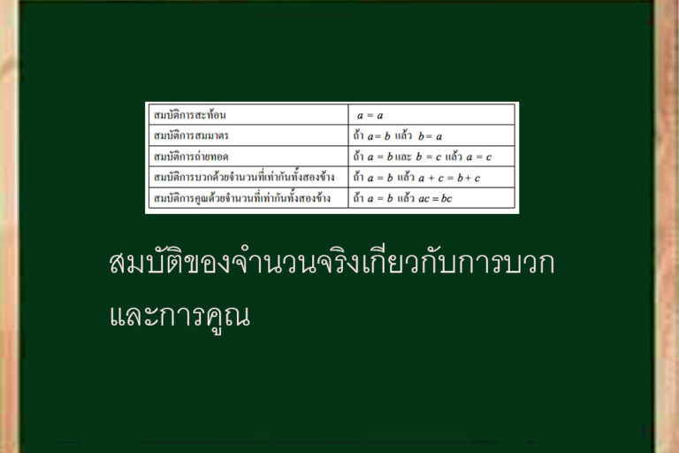 จำนวนจริงเกี่ยวกับการบวกและการคูณ