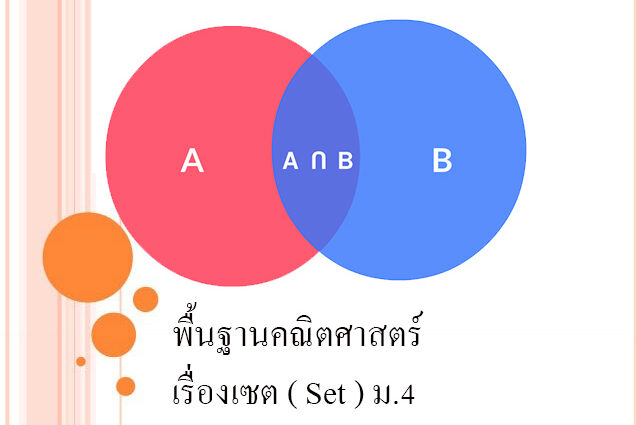 พื้นฐานคณิตศาสตร์ เรื่องเซต ( Set ) ม.4