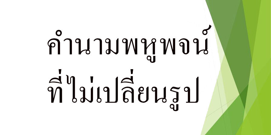 คำนามพหูพจน์ที่ไม่เปลี่ยนรูป