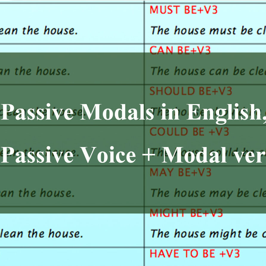 Passive Modals in English, Passive Voice + Modal verbs