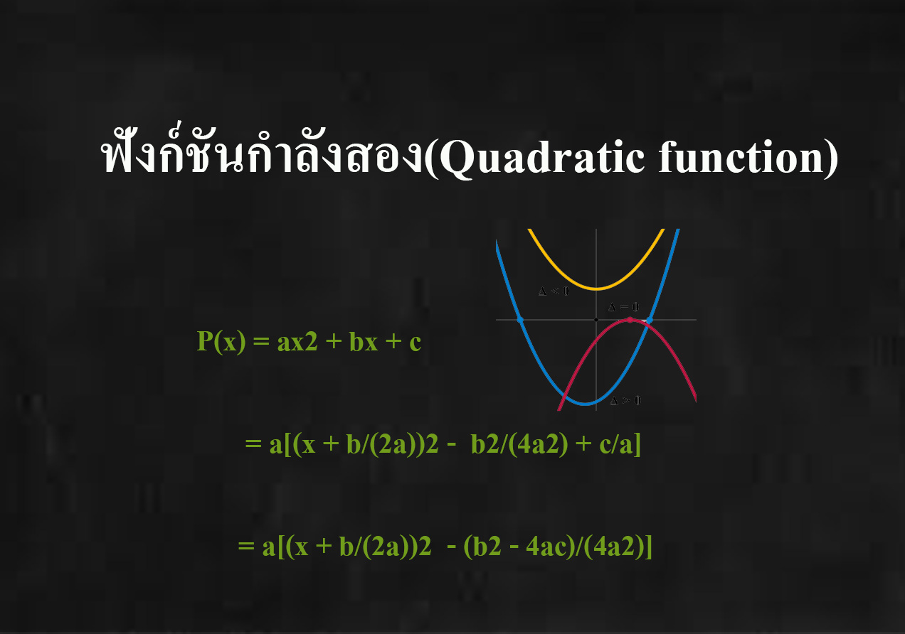 ฟังก์ชันกำลังสอง Quadratic Function คณิตศาสตร์ออนไลน์ Tuemaster