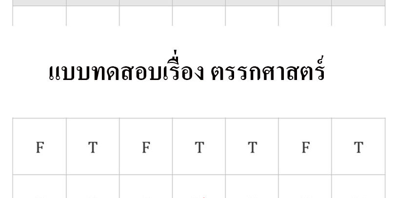 แบบทดสอบเรื่อง ตรรกศาสตร์