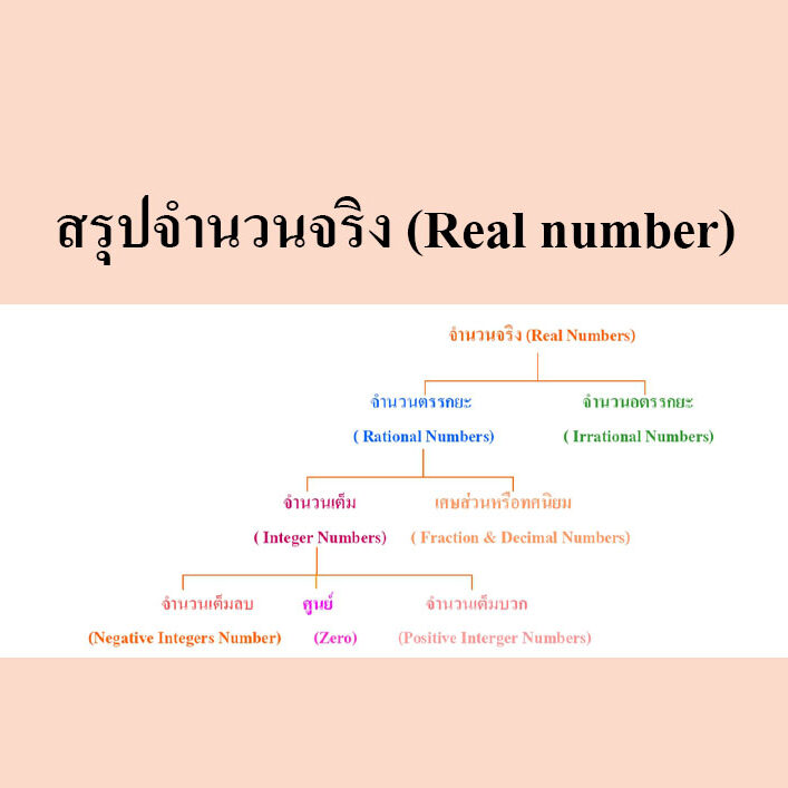สรุปจำนวนจริง (Real number) สรุปจำนวนจริง (Real number)