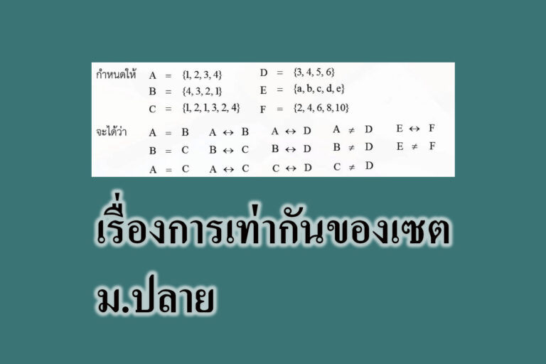 เรื่องการเท่ากันของเซต