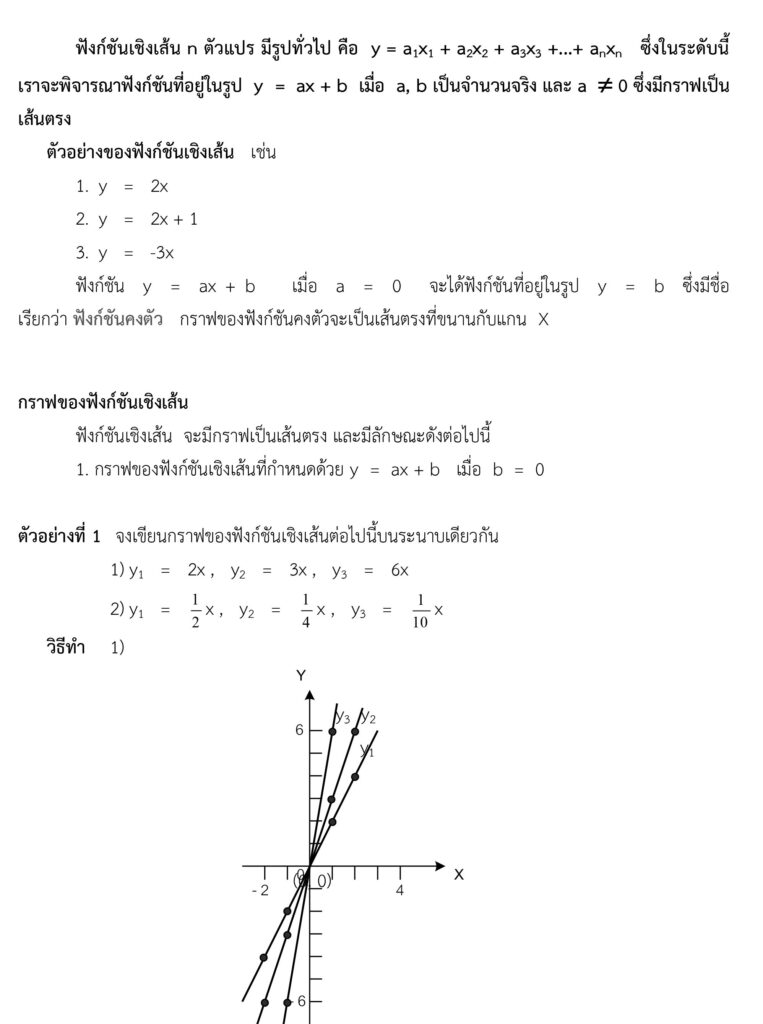 เรื่อง ฟังก์ชันเชิงเส้น