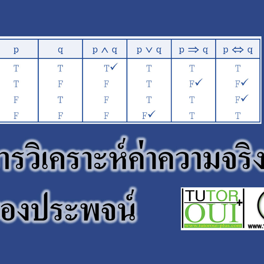 พื้นฐานตรรกศาสตร์-การวิเคราะห์ค่าความจริงของประพจน์ พื้นฐานตรรกศาสตร์-การวิเคราะห์ค่าความจริงของประพจน์