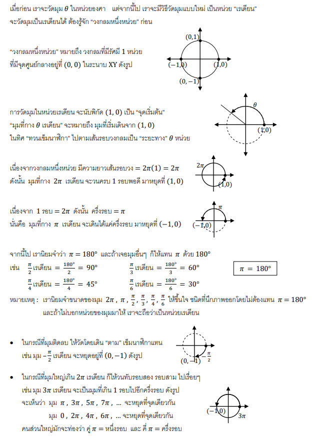 พื้นฐานฟังก์ชั่นตรีโกณ ม.5 และมุมที่ควรรู้ 