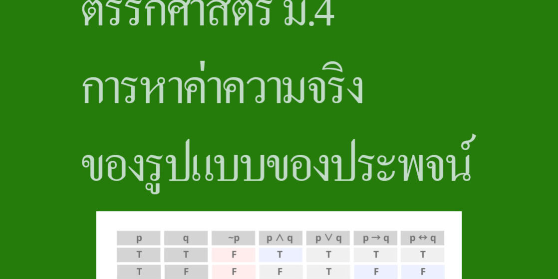 การหาค่าความจริงของรูปแบบของประพจน์