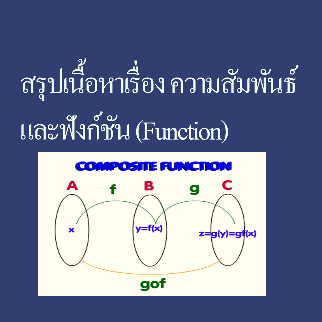 สรุปเนื้อหาเรื่อง ความสัมพันธ์และฟังก์ชัน (Function)
