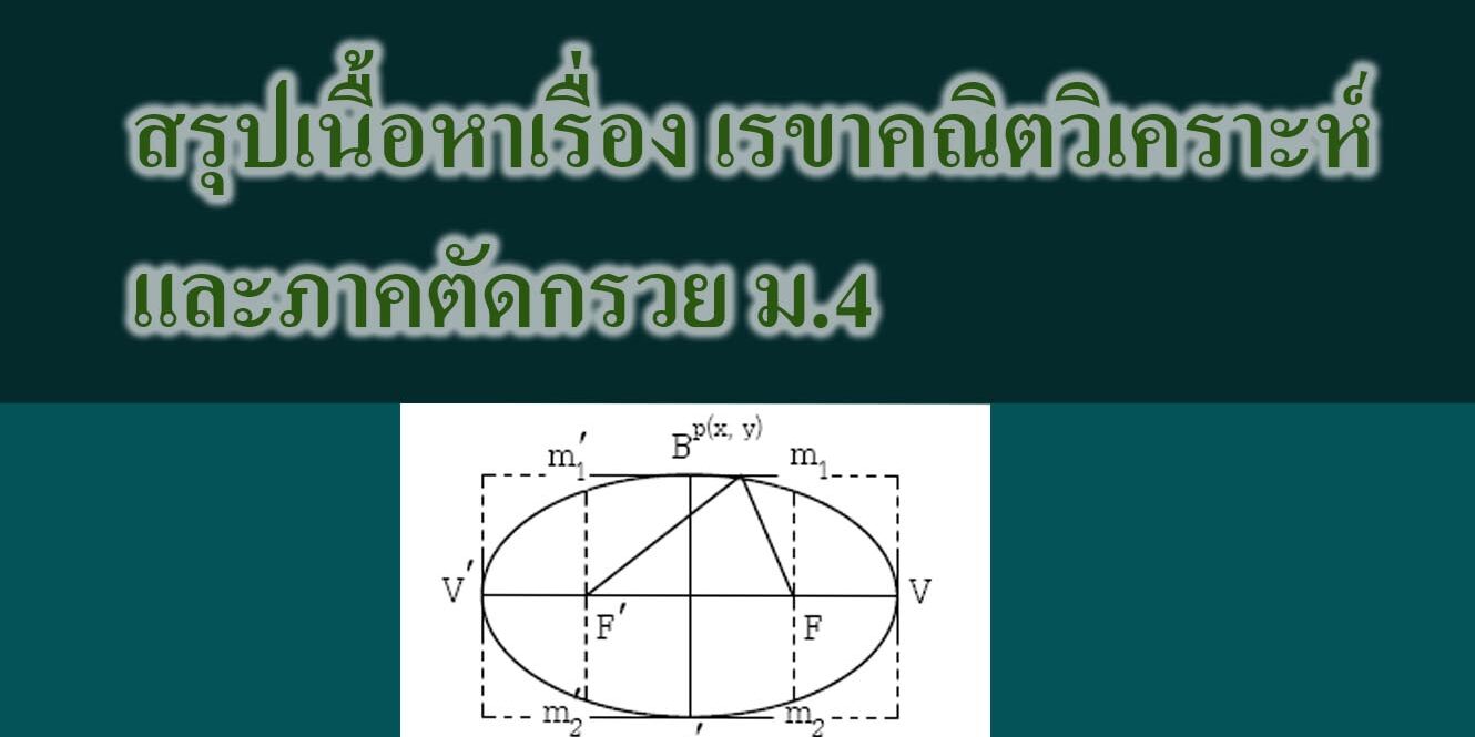 สรุปเนื้อหาเรื่อง เรขาคณิตวิเคราะห์และภาคตัดกรวย เรื่องวงรี (Ellipse) สรุปเนื้อหาเรื่อง เรขาคณิตวิเคราะห์และภาคตัดกรวย เรื่องวงรี (Ellipse)