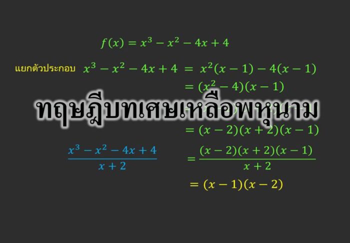 ทฤษฎีบทเศษเหลือพหุนาม