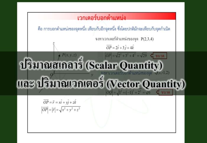 ปริมาณสเกลาร์ (Scalar Quantity)และ ปริมาณเวกเตอร์ (Vector Quantity)