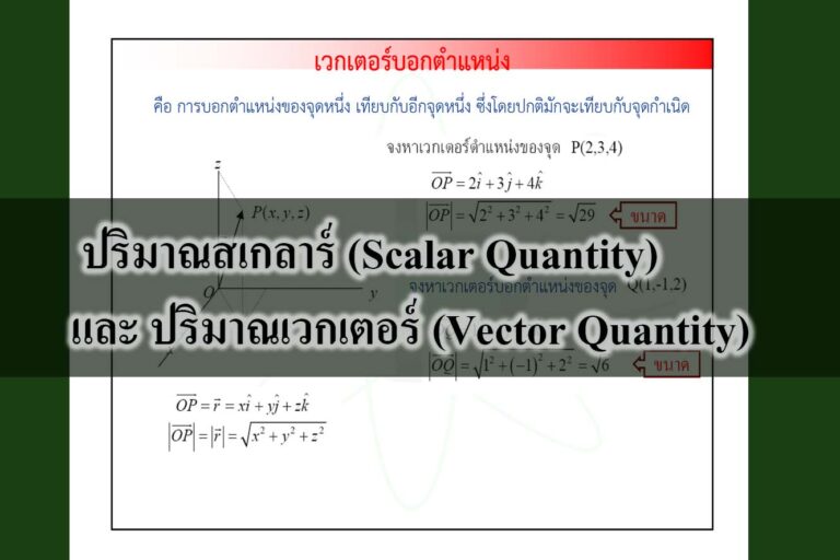 ปริมาณสเกลาร์ (Scalar Quantity)และ ปริมาณเวกเตอร์ (Vector Quantity)