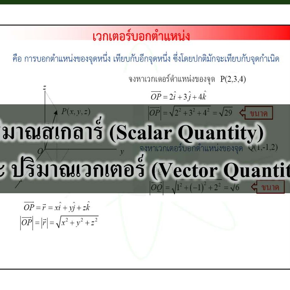 ปริมาณสเกลาร์ (Scalar Quantity)และ ปริมาณเวกเตอร์ (Vector Quantity)