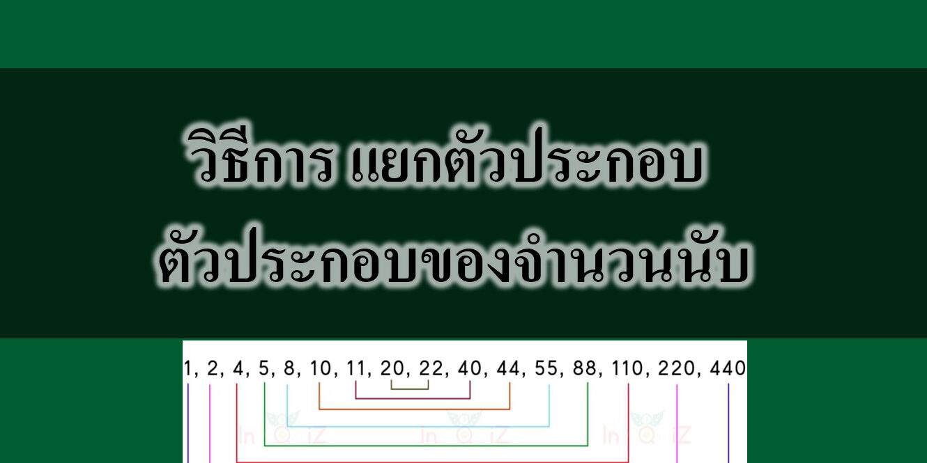 วิธีการ แยกตัวประกอบ ตัวประกอบของจำนวนนับ