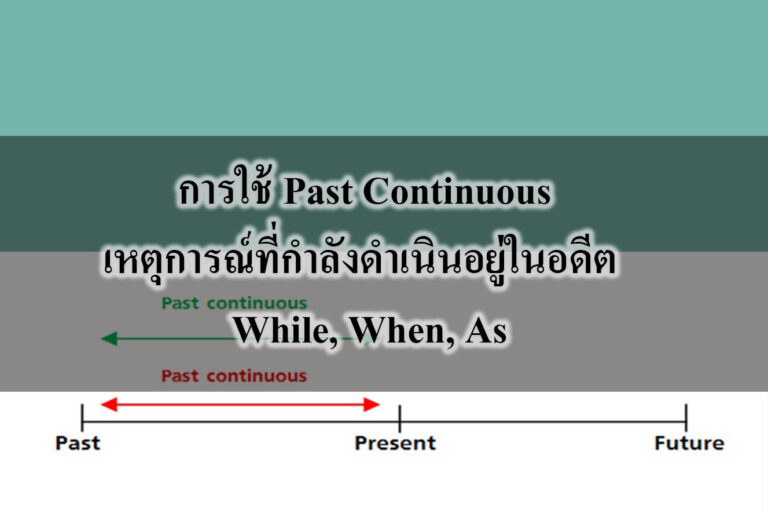 การใช้ Past Continuous เหตุการณ์ที่กำลังดำเนินอยู่ในอดีต การใช้ Past Continuous เหตุการณ์ที่กำลังดำเนินอยู่ในอดีต While, When, As
