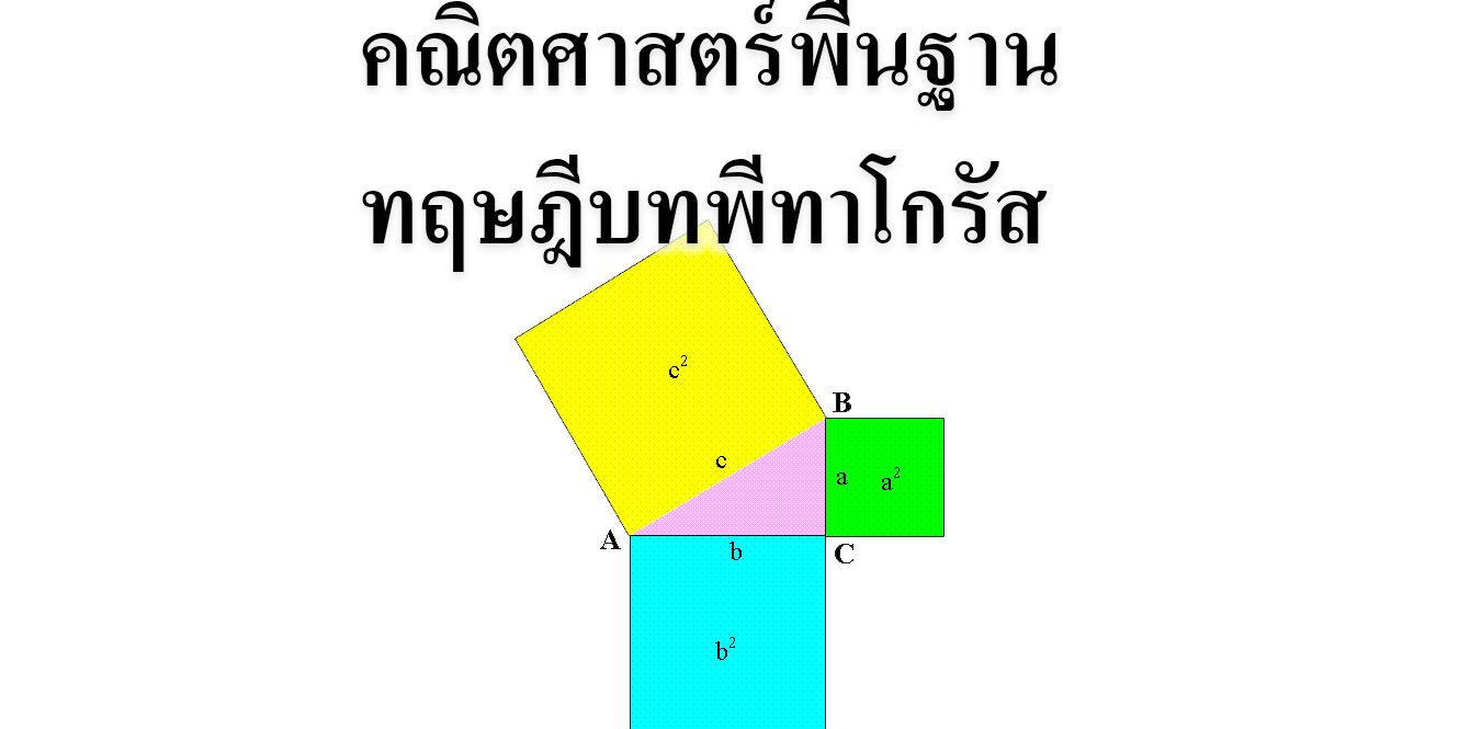 คณิตศาสตร์พื้นฐาน ทฤษฎีบทพีทาโกรัส คณิตศาสตร์พื้นฐาน ทฤษฎีบทพีทาโกรัส