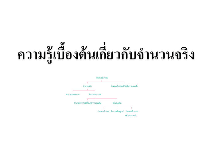 ความรู้เบื้องต้นเกี่ยวกับจำนวนจริง