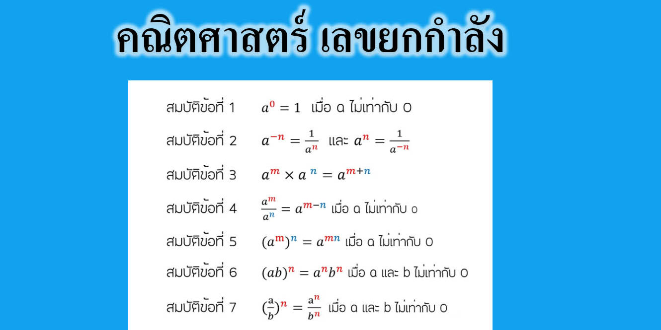 เลขยกกำลัง ฐาน และเลขชี้กำลัง