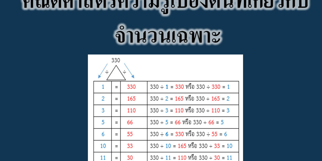 คณิตศาสตร์ความรู้เบื้องต้นที่เกี่ยวกับ จํานวนเฉพาะ