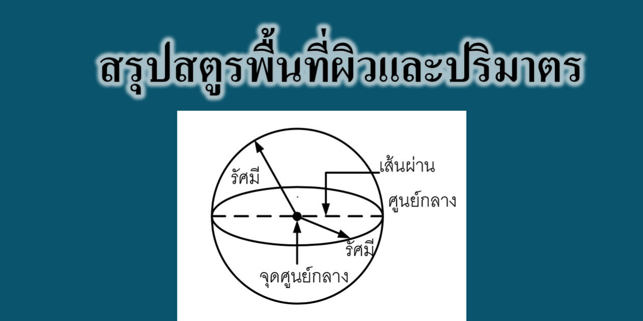 สรุปสตูรพื้นที่ผิวและปริมาตร