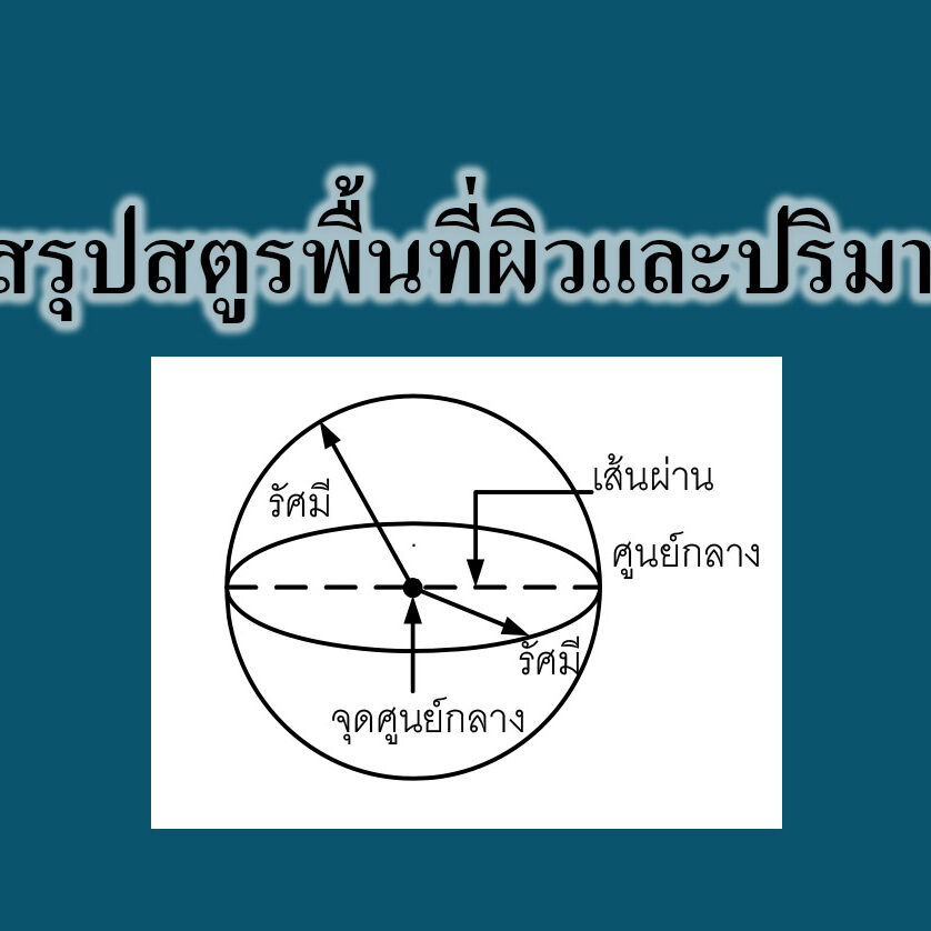 สรุปสตูรพื้นที่ผิวและปริมาตร