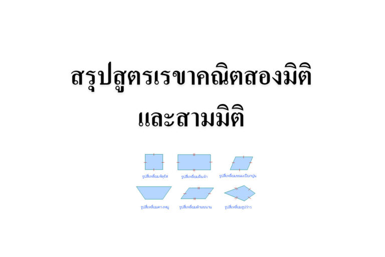 สรุปสูตรเรขาคณิตสองมิติและสามมิติ