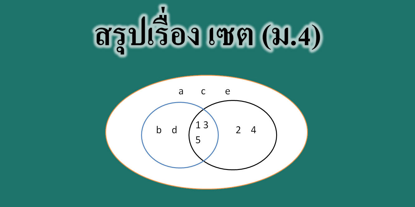สรุปเรื่อง เซต สรุปเรื่อง เซต (ม.4)