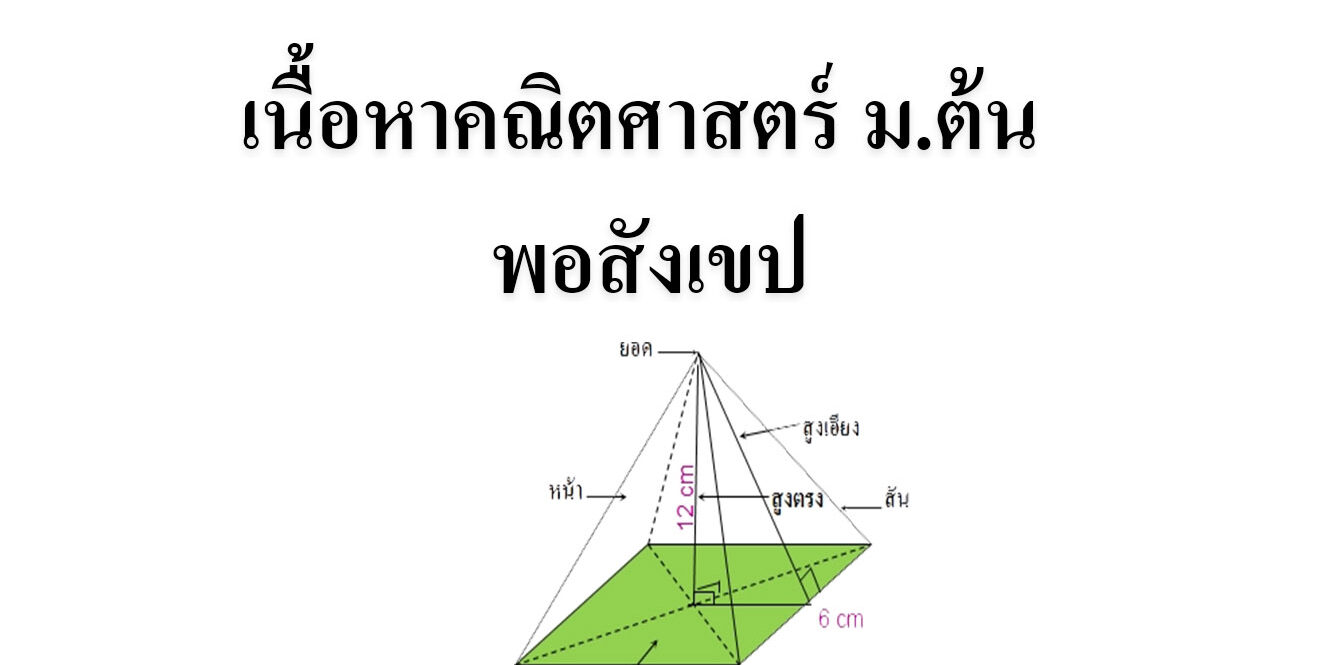 เรียนคณิตศาสตร์เรื่องจำนวนเต็ม เนื้อหาคณิตศาสตร์ ม.ต้น พอสังเขป
