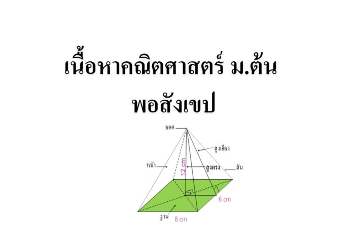 เนื้อหาคณิตศาสตร์ ม.ต้น พอสังเขป