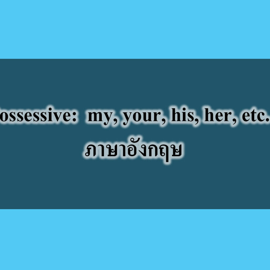 the Possessive Determiners ภาษาอังกฤษ the Possessive Determiners ภาษาอังกฤษ