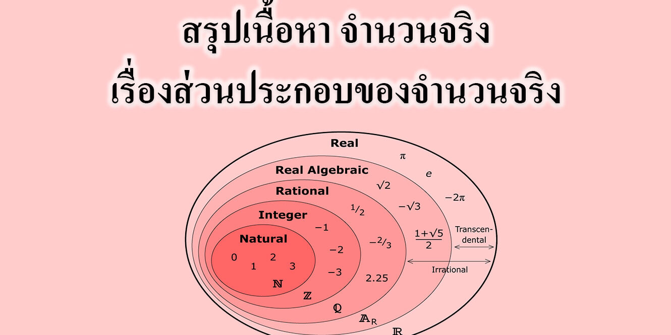 สรุปเนื้อหา จำนวนจริงเรื่องส่วนประกอบของจำนวนจริง