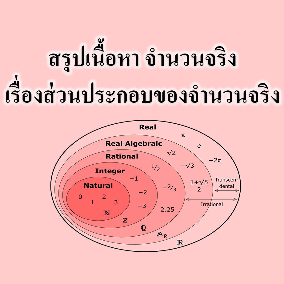 สรุปเนื้อหา จำนวนจริงเรื่องส่วนประกอบของจำนวนจริง สรุปเนื้อหา จำนวนจริงเรื่องส่วนประกอบของจำนวนจริง