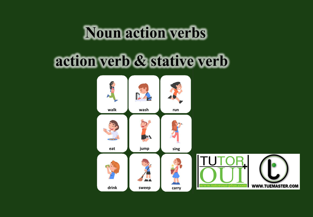  Noun Action Verbs action Verb Stative Verb 