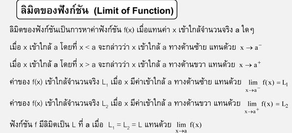 การลิมิตของฟังก์ชัน