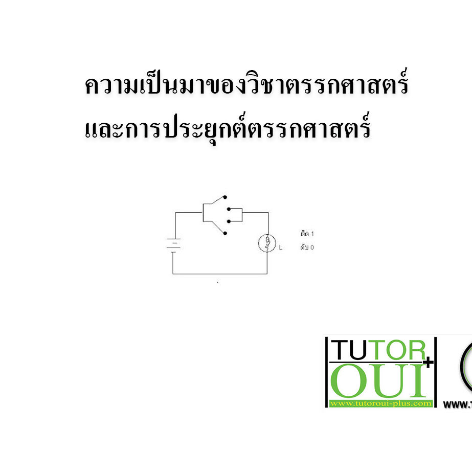 ความเป็นมาของวิชาตรรกศาสตร์ และการประยุกต์ตรรกศาสตร์ ความเป็นมาของวิชาตรรกศาสตร์ และการประยุกต์ตรรกศาสตร์