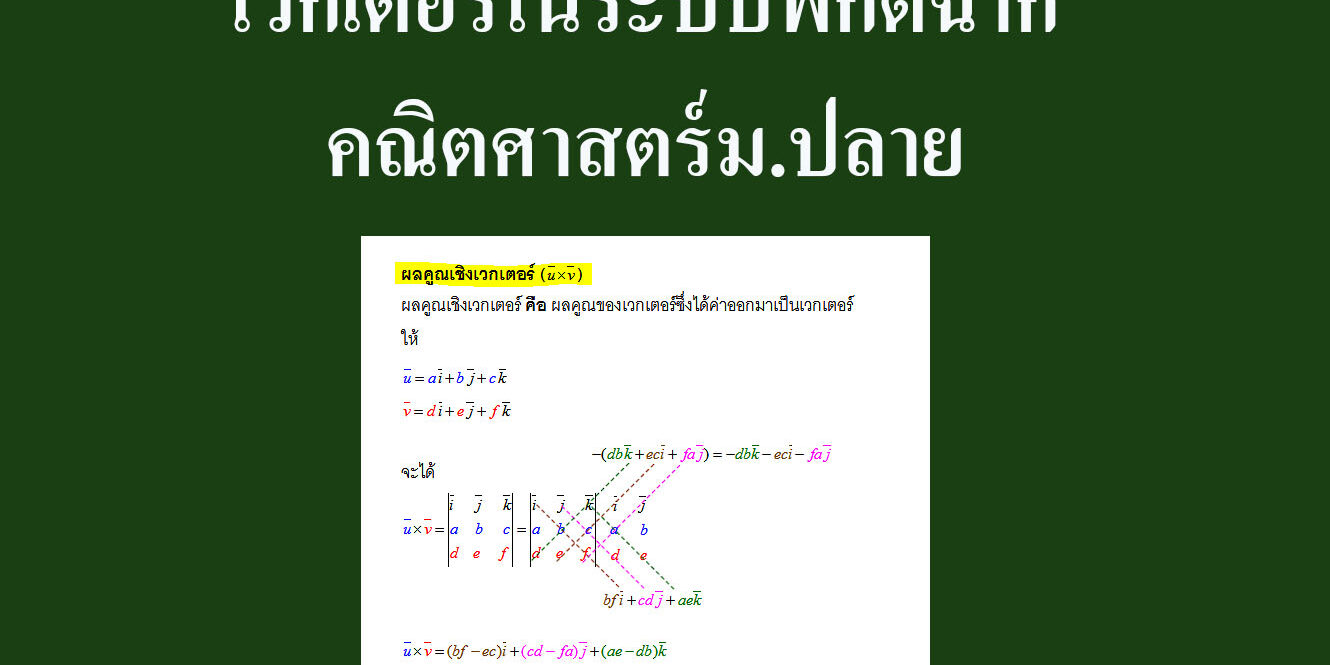 เวกเตอร์ในระบบพิกัดฉาก-คณิตศาสตร์
