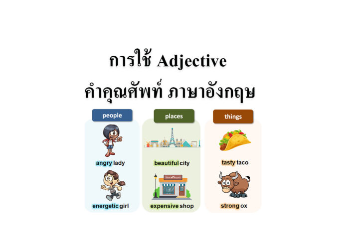 การใช้ Adjective คำคุณศัพท์ ภาษาอังกฤษ