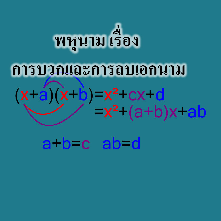พหุนาม เรื่อง การบวกและการลบเอกนาม