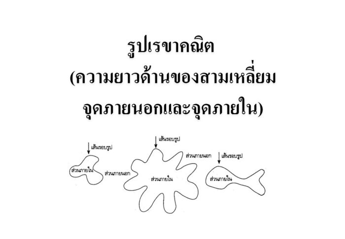 รูปเรขาคณิต (ความยาวด้านของสามเหลี่ยม จุดภายนอกและจุดภายใน)