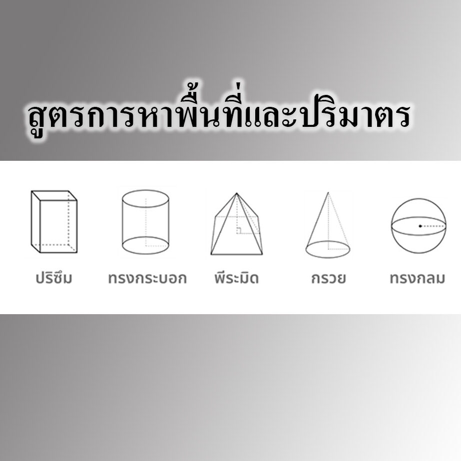 สูตรการหาพื้นที่และปริมาตร