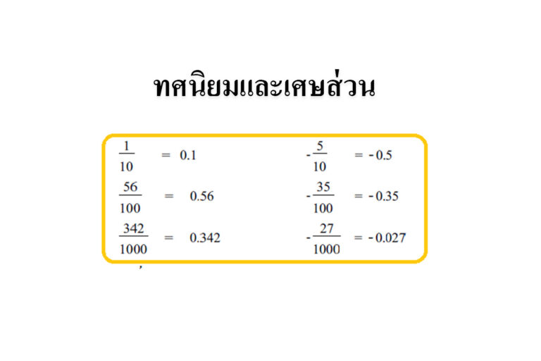 ทศนิยมและเศษส่วน