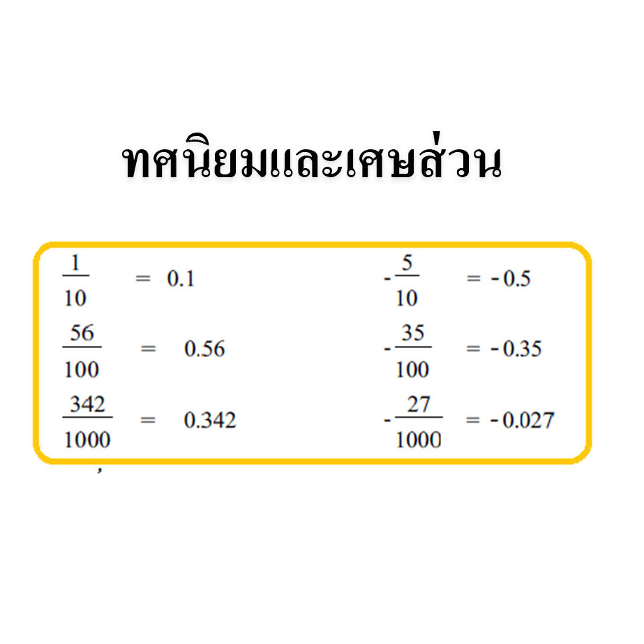 ทศนิยมและเศษส่วน