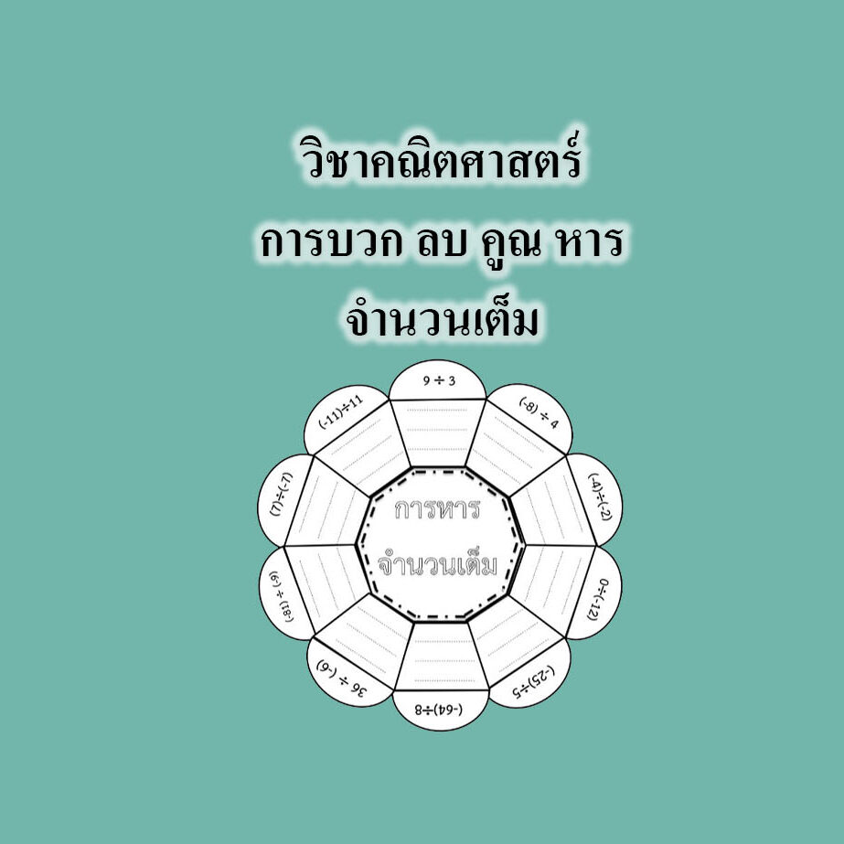 วิชาคณิตศาสตร์ การบวก ลบ คูณ หาร จำนวนเต็ม