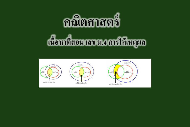 เนื้อหาที่สอน เลข ม.4 การให้เหตุผล