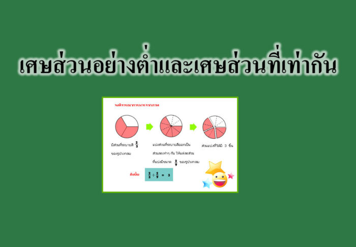  เศษส่วนอย่างต่ำและเศษส่วนที่เท่ากัน