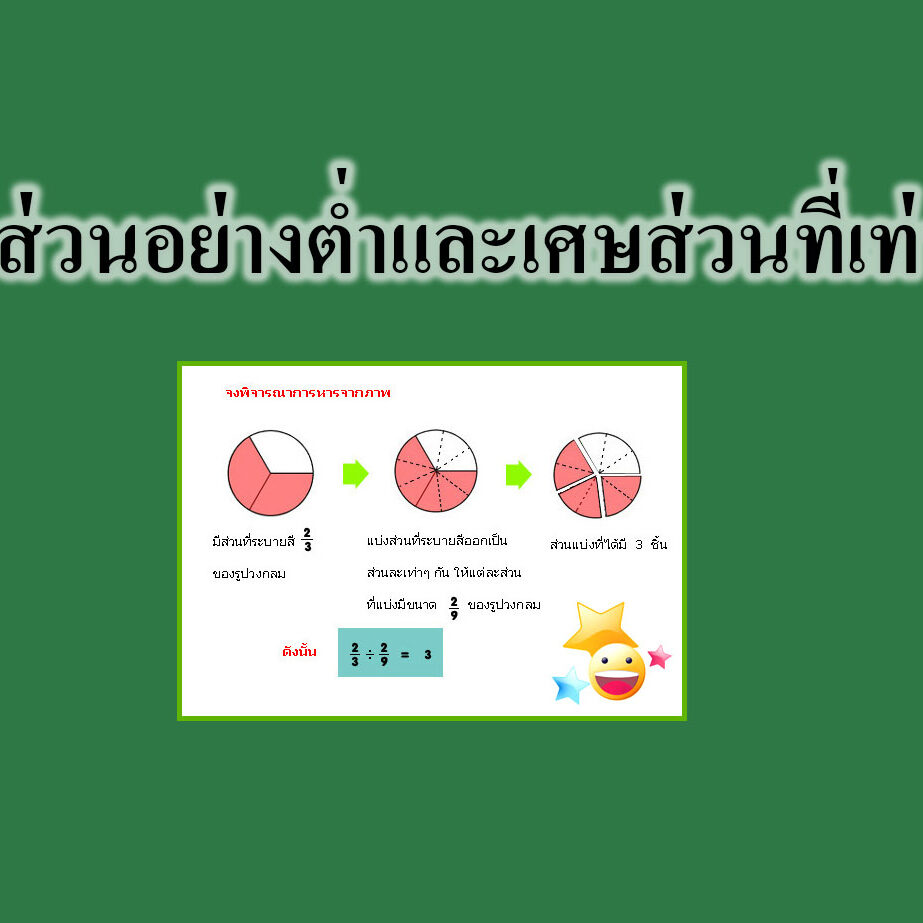  เศษส่วนอย่างต่ำและเศษส่วนที่เท่ากัน