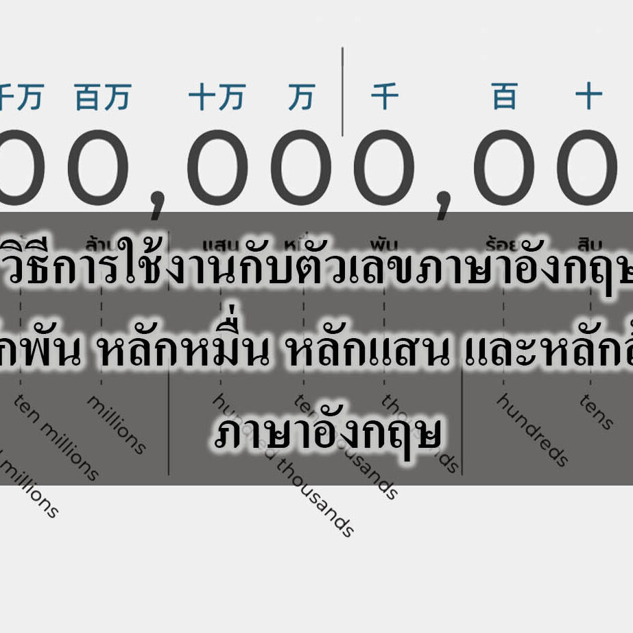 วิธีการใช้งานกับตัวเลขภาษาอังกฤษหลักพัน วิธีการใช้งานกับตัวเลขภาษาอังกฤษหลักพัน